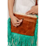 Cowhide Tooling Carving Fringe Bag - Image 7