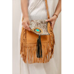 Combination Cowhide Fringe Bag - Image 4