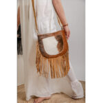 Branded Cowhide Fringe Bag