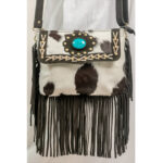 Stone Flap Cowhide Fringe Bag - Image 3