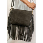 Stone Flap Cowhide Fringe Bag - Image 5