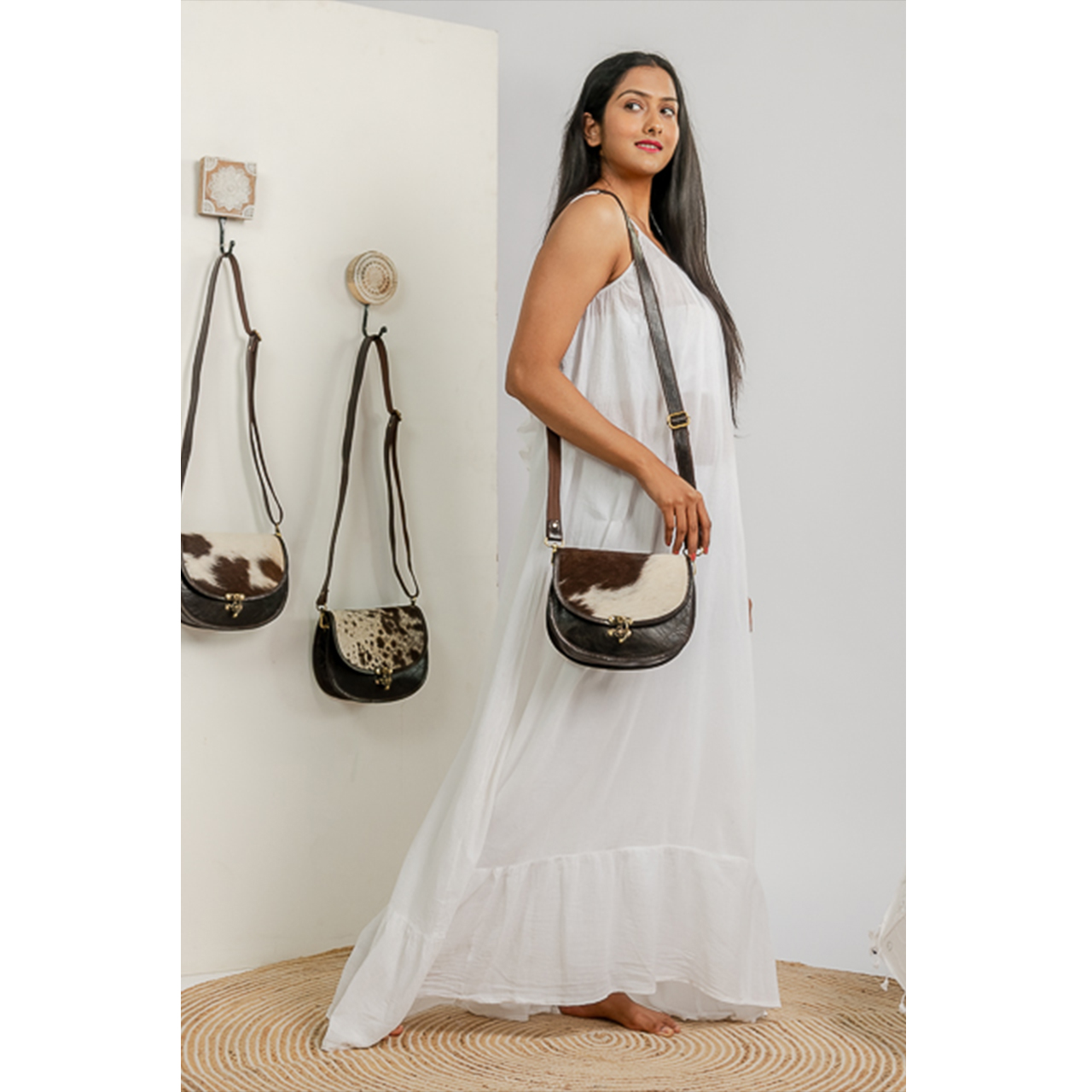 19076-1.jpg Shivani Cowhide Sling Bag - Image 1