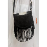Natural Shell Cowhide Fringe Bag - Image 6