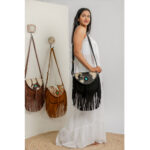 Hand Stitch Cowhide Fringe Bag