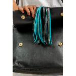 Cowhide Turquoise Fringe Bag - Image 6