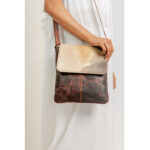 Men Leather Cowhide Sling Bag