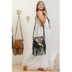 Stitch Cowhide Fringe Bag