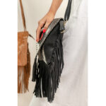 Stitch Cowhide Fringe Bag - Image 4