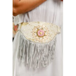 Gold Cowhide Fringe Bag