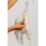Gold Cowhide Fringe Bag - Image 7