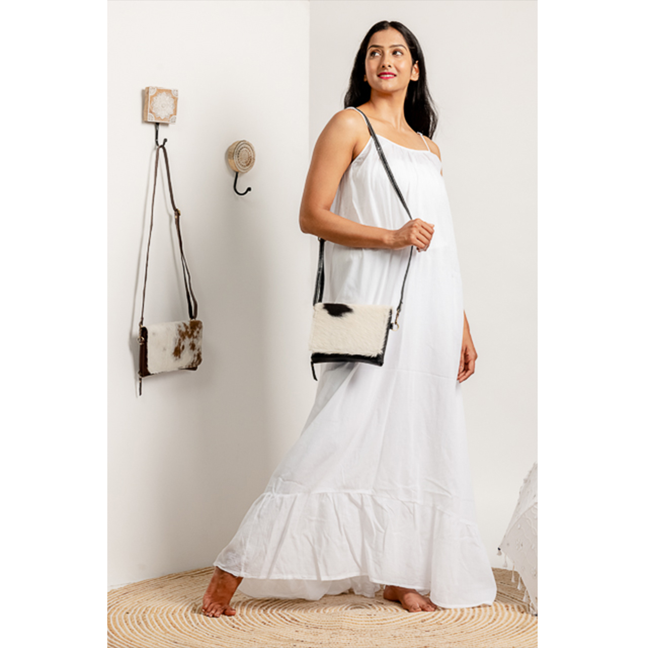 19094-1.jpg Flap Cowhide Sling Bag - Image 1
