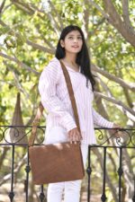 Crunch Leather Laptop Bag - Image 2
