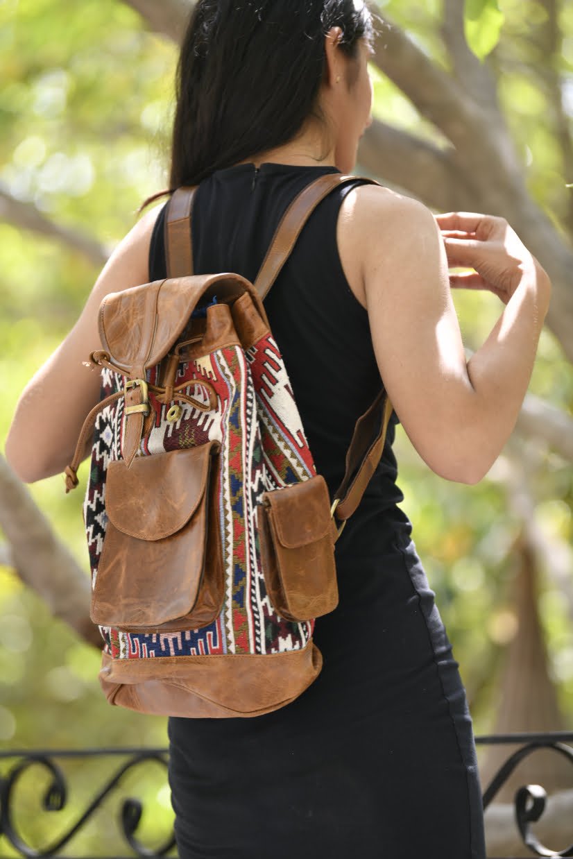 DSC2025.jpg Leather Jacquard Backpack - Image 1