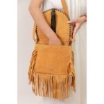 Round Cowhide Fringe Bag - Image 5