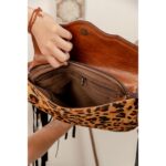 Cowhifde Tooling Carving Fringe Bag - Image 6