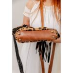 Cowhifde Tooling Carving Fringe Bag - Image 4
