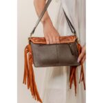 Cowhide Tooling Carving Fringe Bag - Image 7