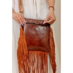 Natural Cowhide Fringe Bag - Image 5