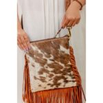 Natural Cowhide Fringe Bag - Image 4
