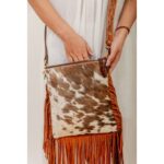 Natural Cowhide Fringe Bag - Image 3