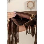 Cowhide Tooling Carving Fringe Bag - Image 2