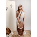 Cowhide Tooling Carving Fringe Bag - Image 7