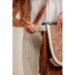 Cowhide Tooling Carving Fringe Bag - Image 4