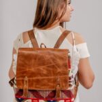 Leather Jacquard Backpack