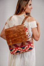 Leather Jacquard Backpack - Image 2